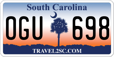 SC license plate OGU698