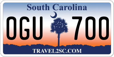 SC license plate OGU700