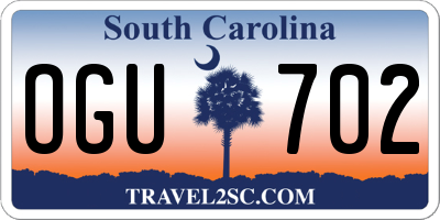 SC license plate OGU702