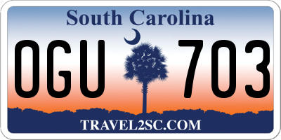 SC license plate OGU703