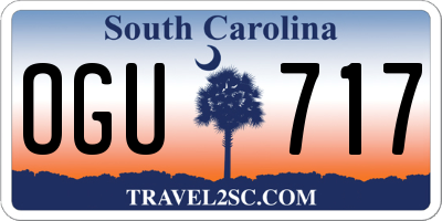 SC license plate OGU717