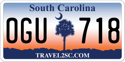 SC license plate OGU718