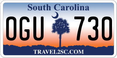 SC license plate OGU730