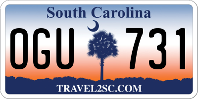 SC license plate OGU731