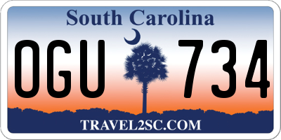 SC license plate OGU734