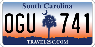 SC license plate OGU741