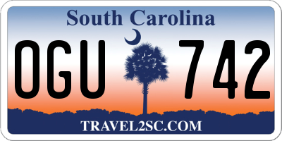 SC license plate OGU742