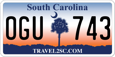 SC license plate OGU743