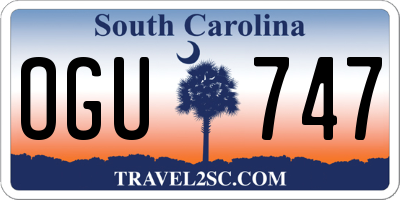 SC license plate OGU747