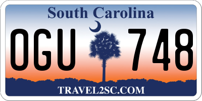 SC license plate OGU748