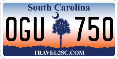 SC license plate OGU750