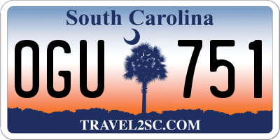 SC license plate OGU751