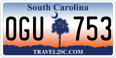 SC license plate OGU753