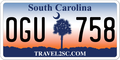 SC license plate OGU758