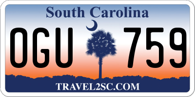 SC license plate OGU759