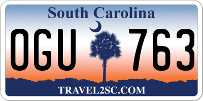 SC license plate OGU763