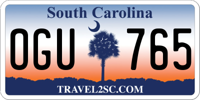 SC license plate OGU765