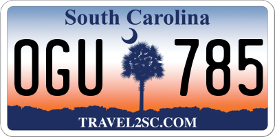 SC license plate OGU785