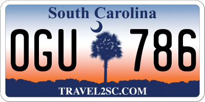SC license plate OGU786