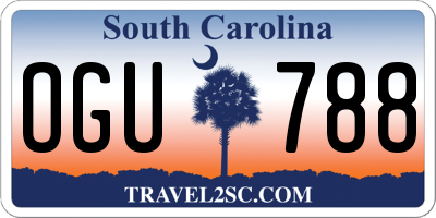 SC license plate OGU788