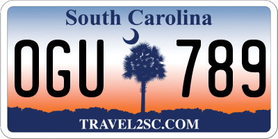 SC license plate OGU789