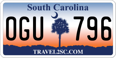 SC license plate OGU796