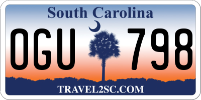 SC license plate OGU798