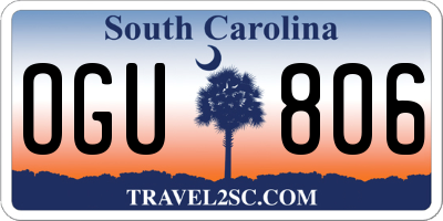 SC license plate OGU806