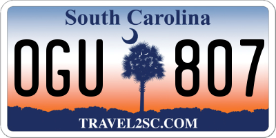 SC license plate OGU807