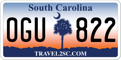 SC license plate OGU822