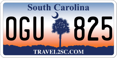 SC license plate OGU825