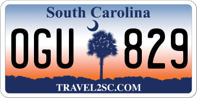 SC license plate OGU829