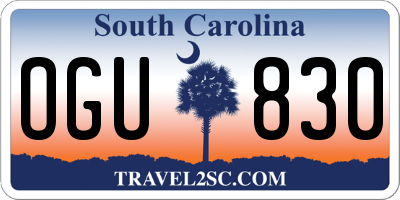 SC license plate OGU830