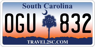SC license plate OGU832