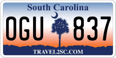 SC license plate OGU837