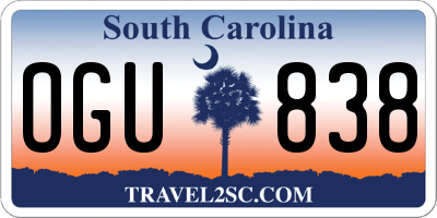 SC license plate OGU838