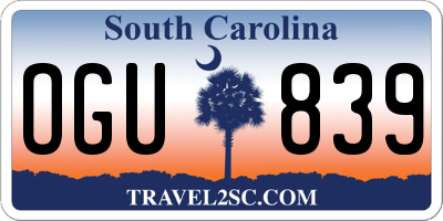 SC license plate OGU839