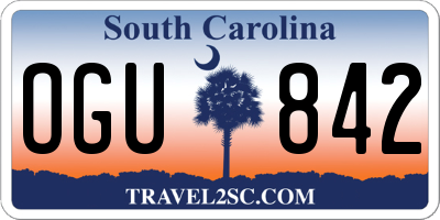 SC license plate OGU842