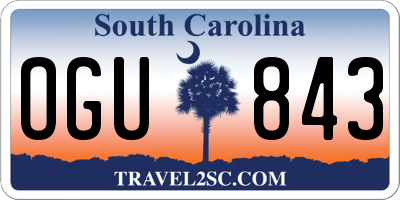 SC license plate OGU843