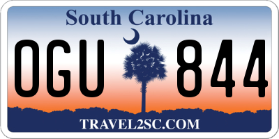 SC license plate OGU844