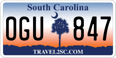 SC license plate OGU847