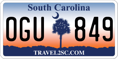 SC license plate OGU849