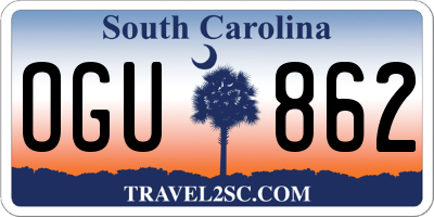 SC license plate OGU862
