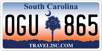 SC license plate OGU865