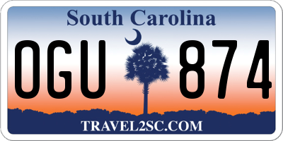 SC license plate OGU874