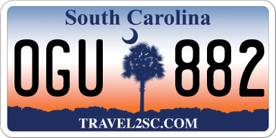 SC license plate OGU882