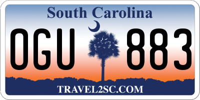 SC license plate OGU883