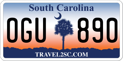 SC license plate OGU890