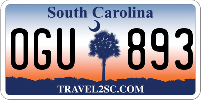 SC license plate OGU893