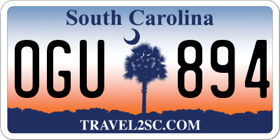 SC license plate OGU894